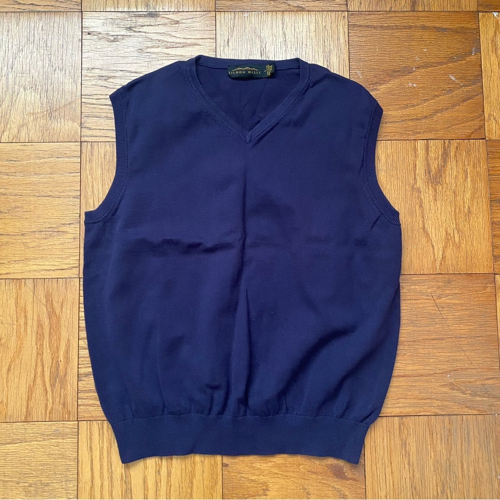 Eildon Hills Men's Navy Blue Cotton Vest (Size Large)